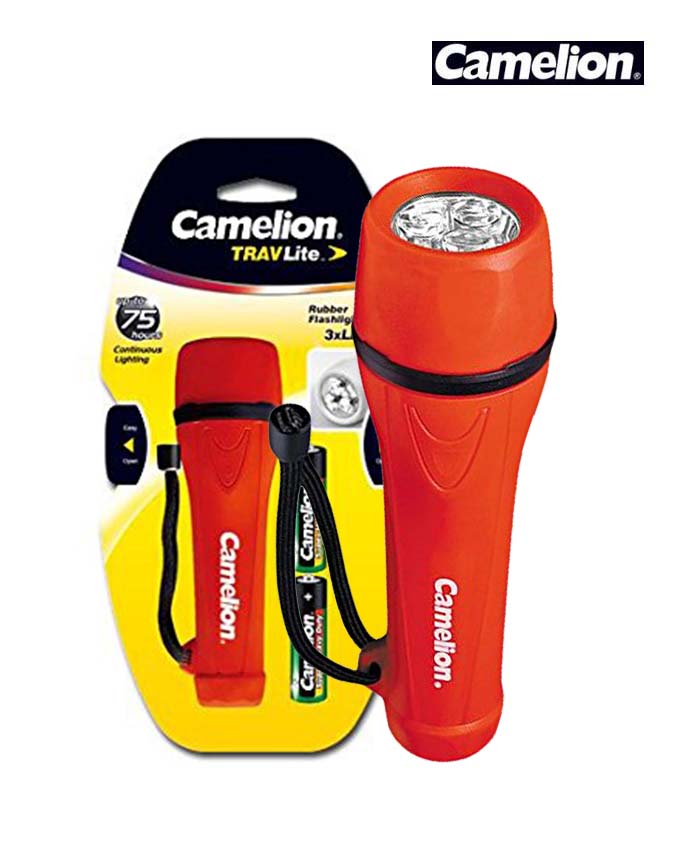 Camelion PT3L2AA Rubber 3 LED Flash Light